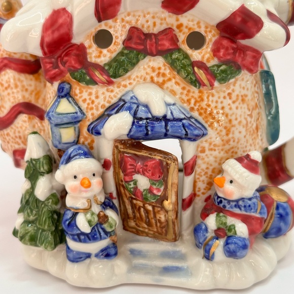 Christmas Tea-light Candle Warmer / Oil Burner Candle Holder Decor Teapot 7.5” - Picture 6 of 6